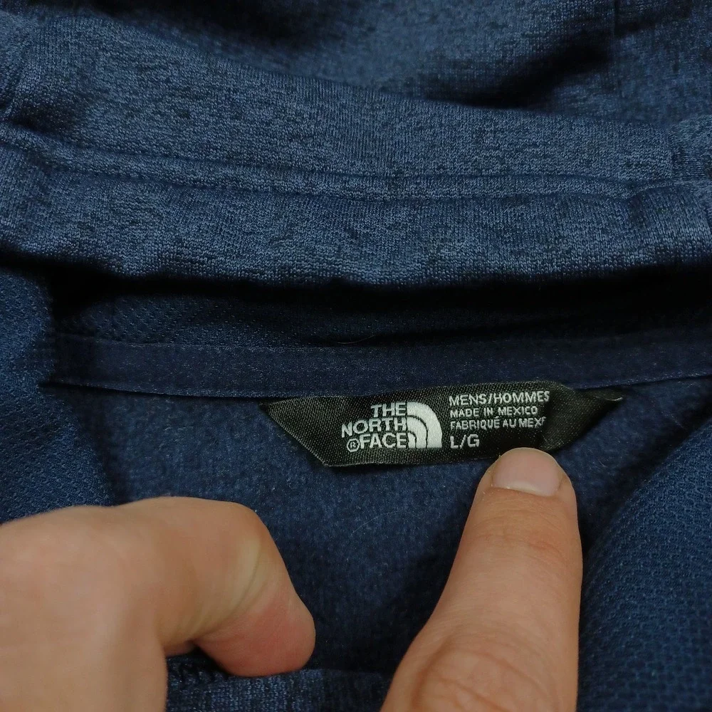 North Face Sweater Mens Large Blue Pullover Outdoor Logo Casual